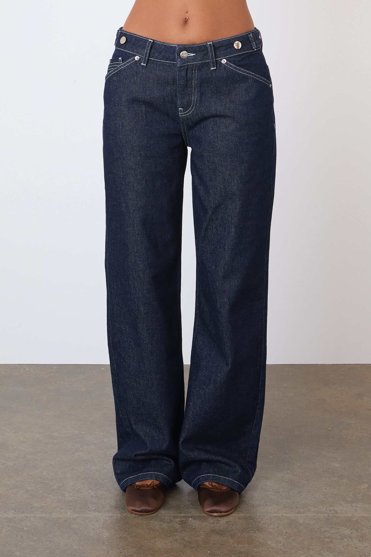 The Goldie Wide Leg Jeans, Indigo Rinse