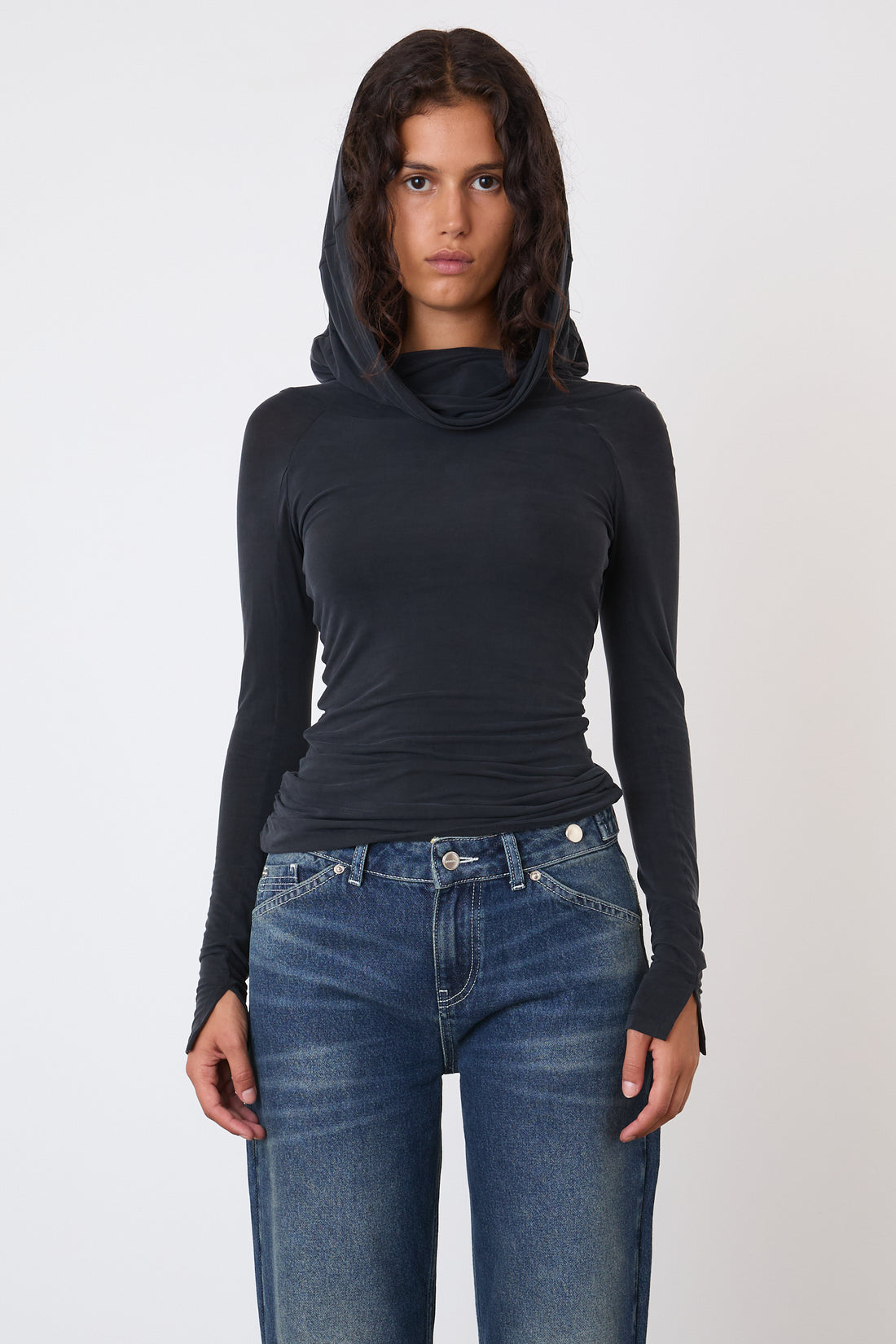 The Kylie Cold Shoulder Top, Graphite