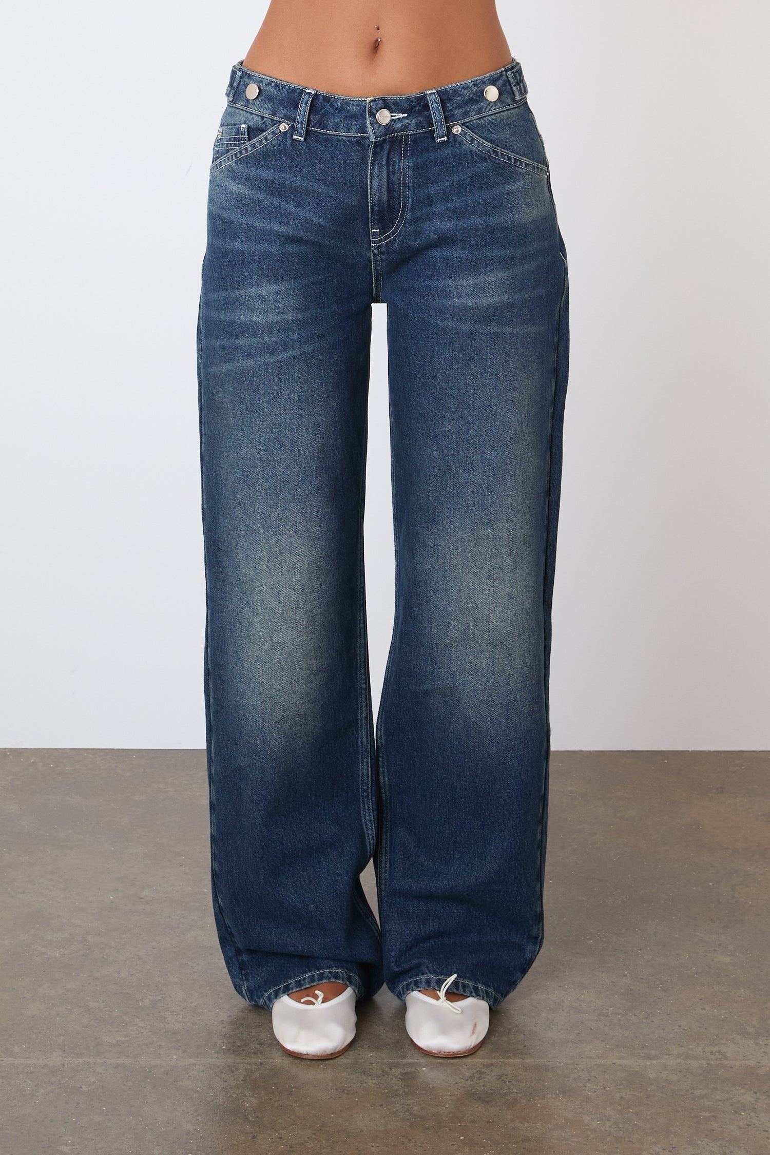 The Goldie Wide Leg Jeans, Dark Fade