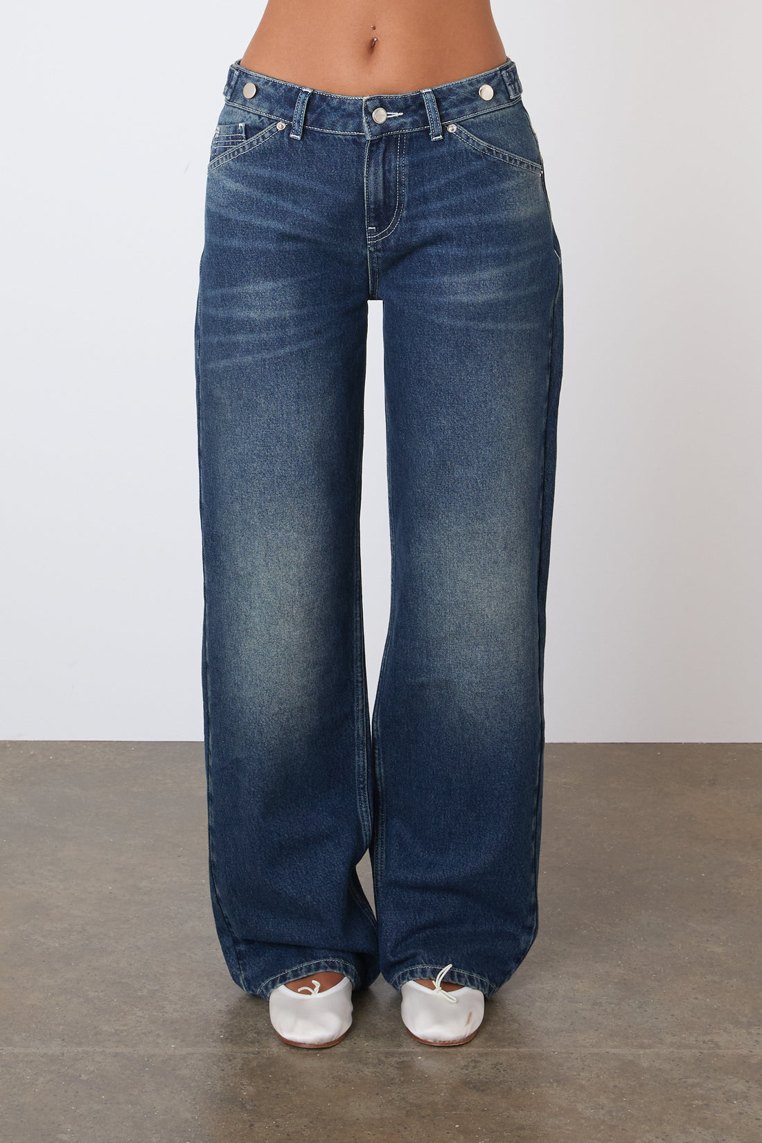 The Goldie Wide Leg Jeans, Dark Fade