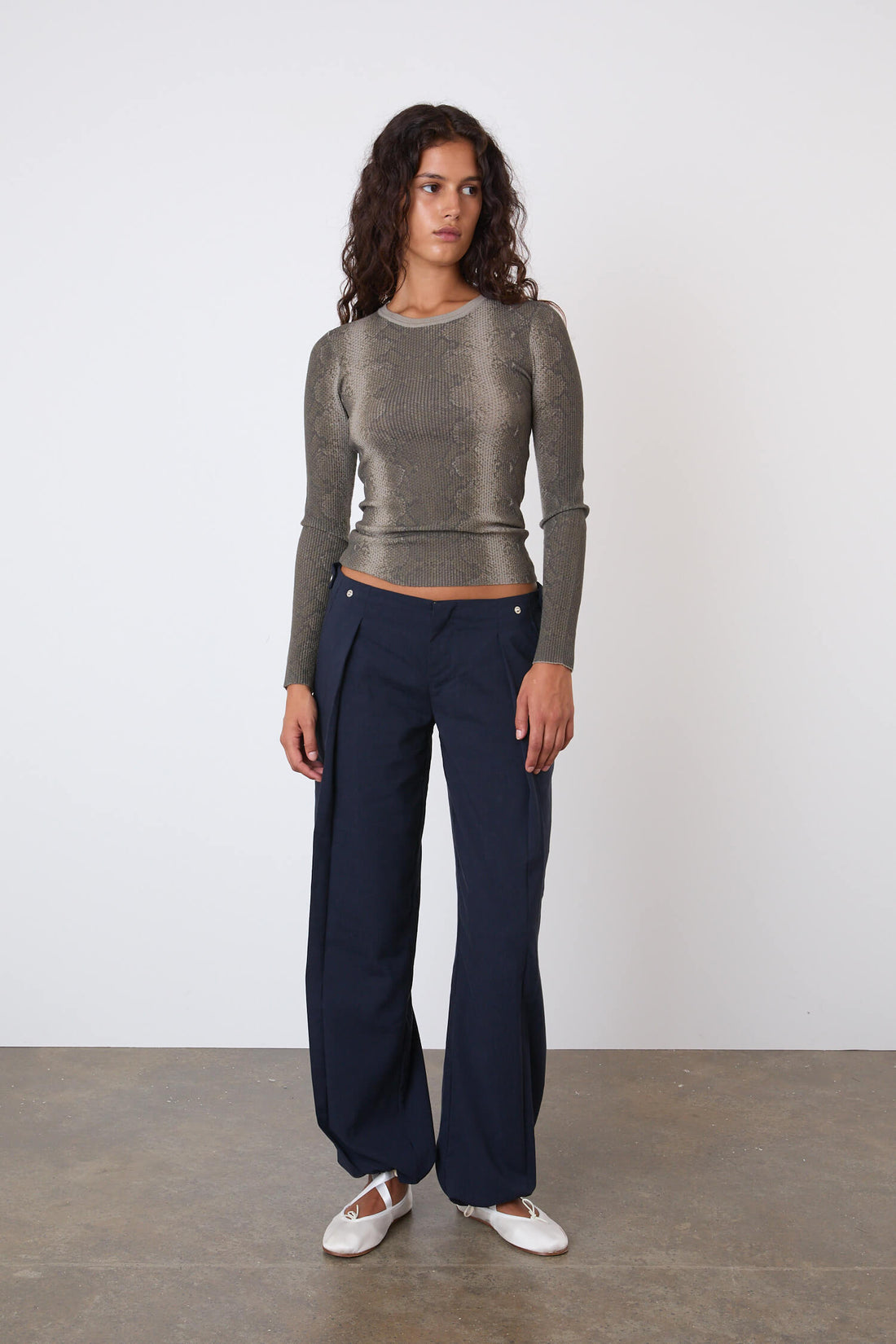 The Lola Drawcord Trousers, Navy