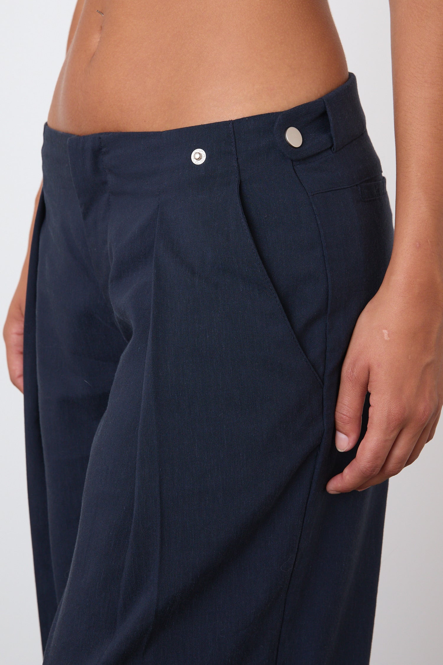 The Lola Drawcord Trousers, Navy