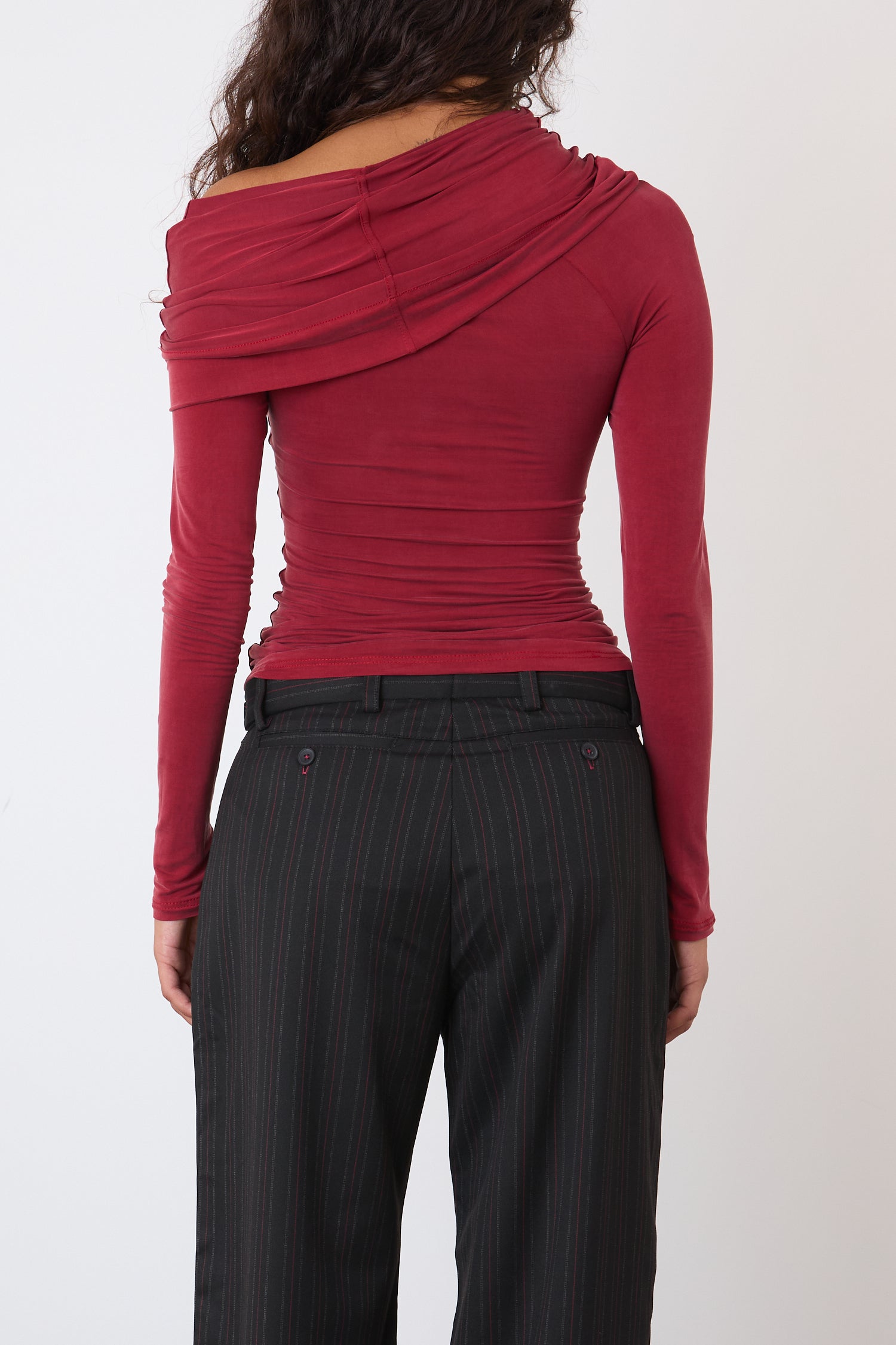 The Kylie Cold Shoulder Top, Red Sandstone