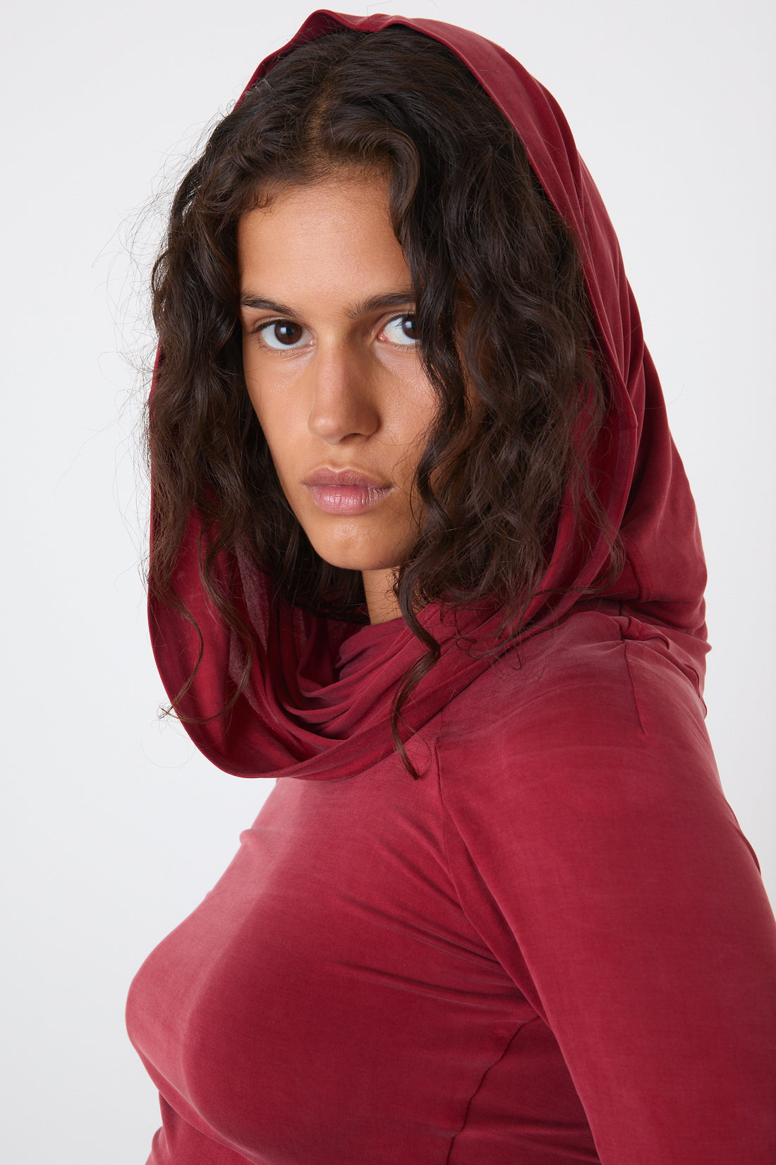 The Kylie Cold Shoulder Top, Red Sandstone