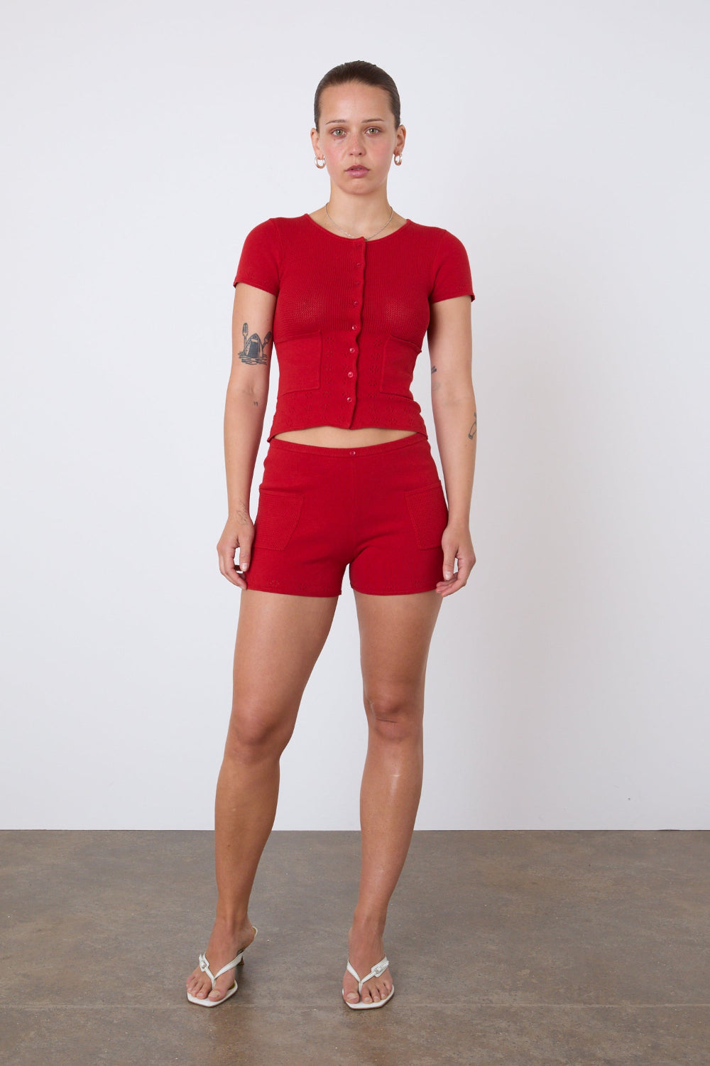 The Marie Knit Polo Top, Jam