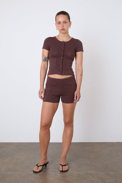 ショートパンツ Peachy Den Marie Knit Shorts The Marie Knit Shorts, Jam – Peachy Den