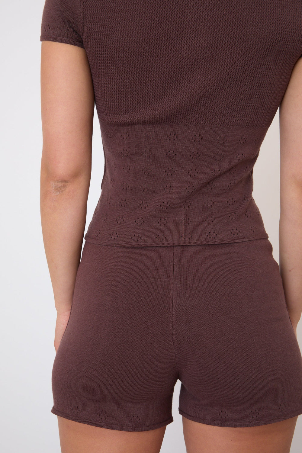 The Marie Knit Shorts, Chocolate