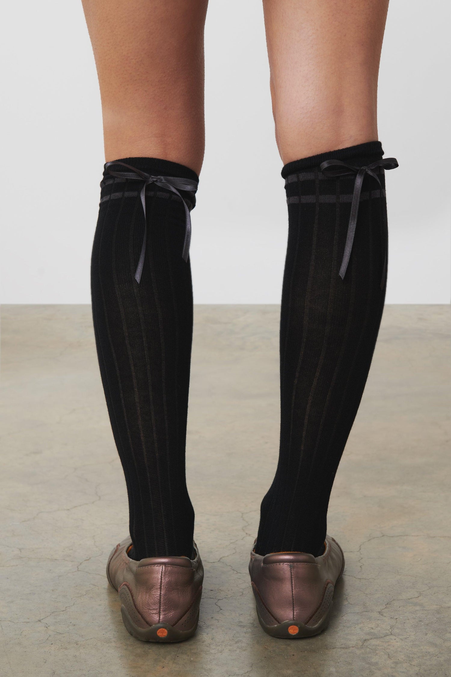The Pippi Knee High Socks, Black - Peachy Den