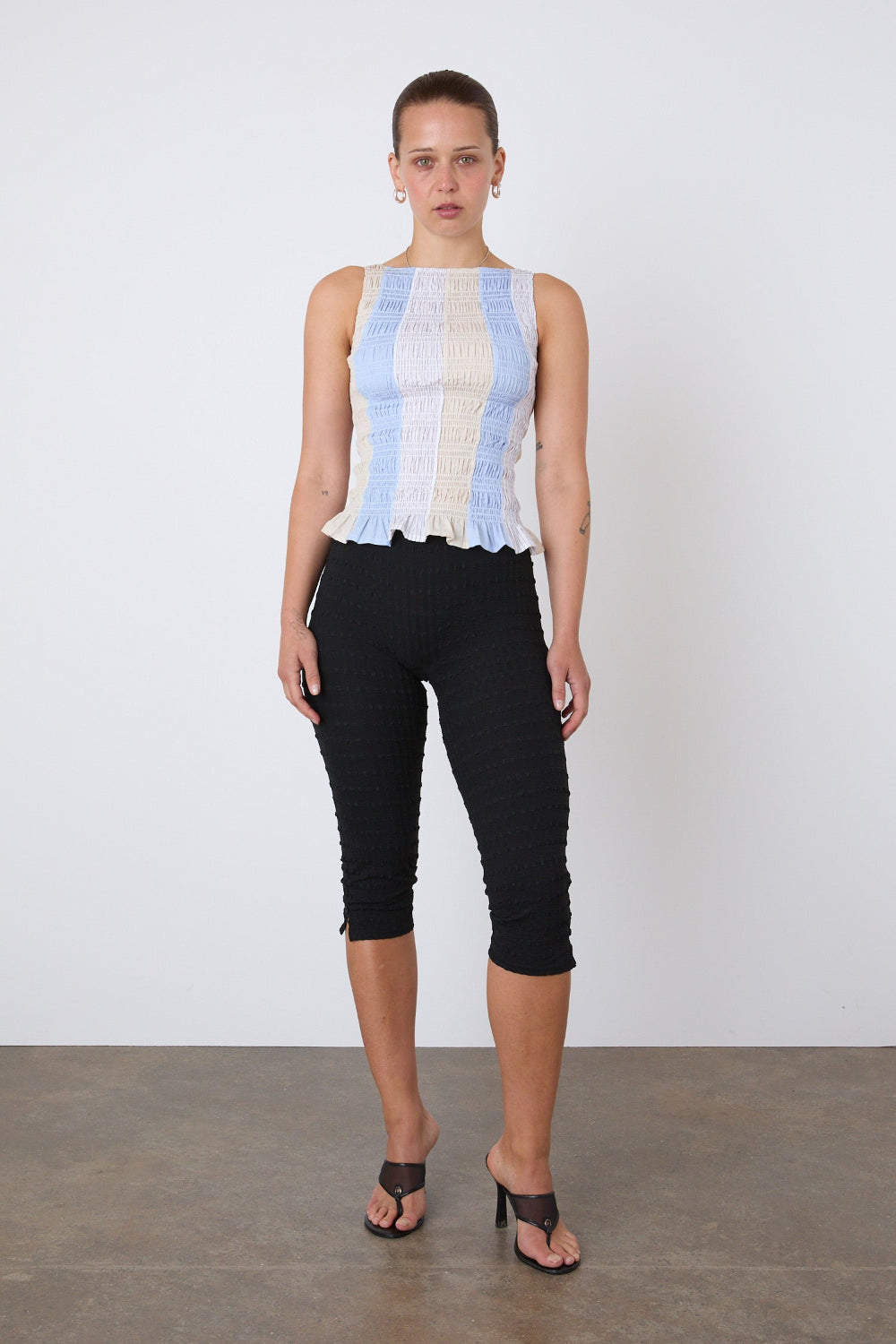 The Deba Stripe Top, Sea Glass