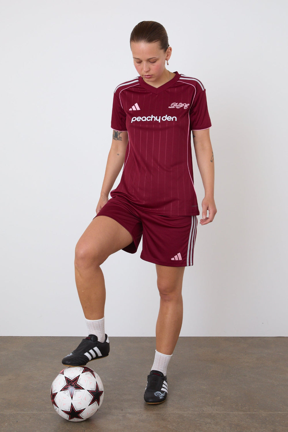 The Peachy FC x Adidas Away Shorts, Burgundy