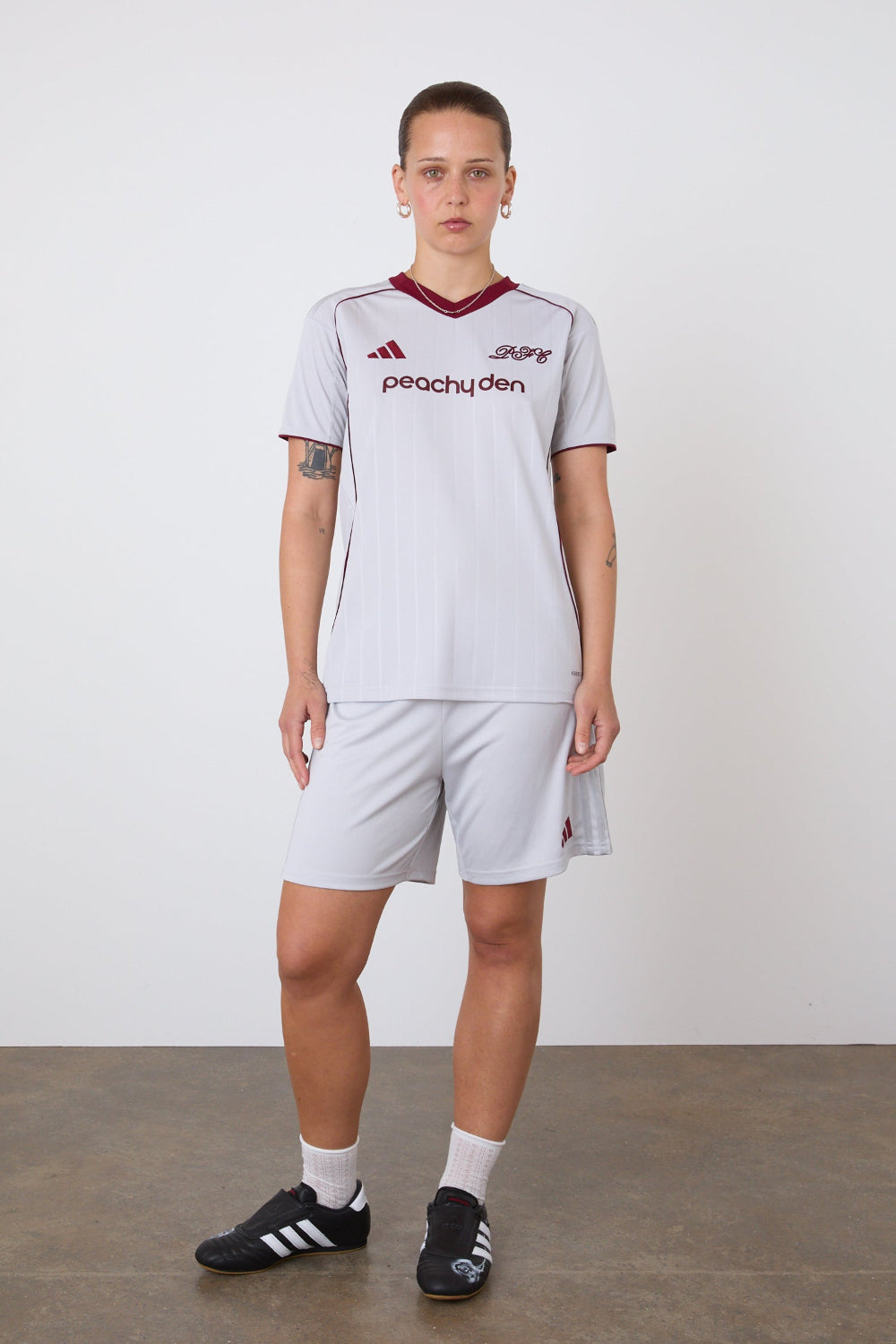 The Peachy FC x Adidas Home Shorts, Silver