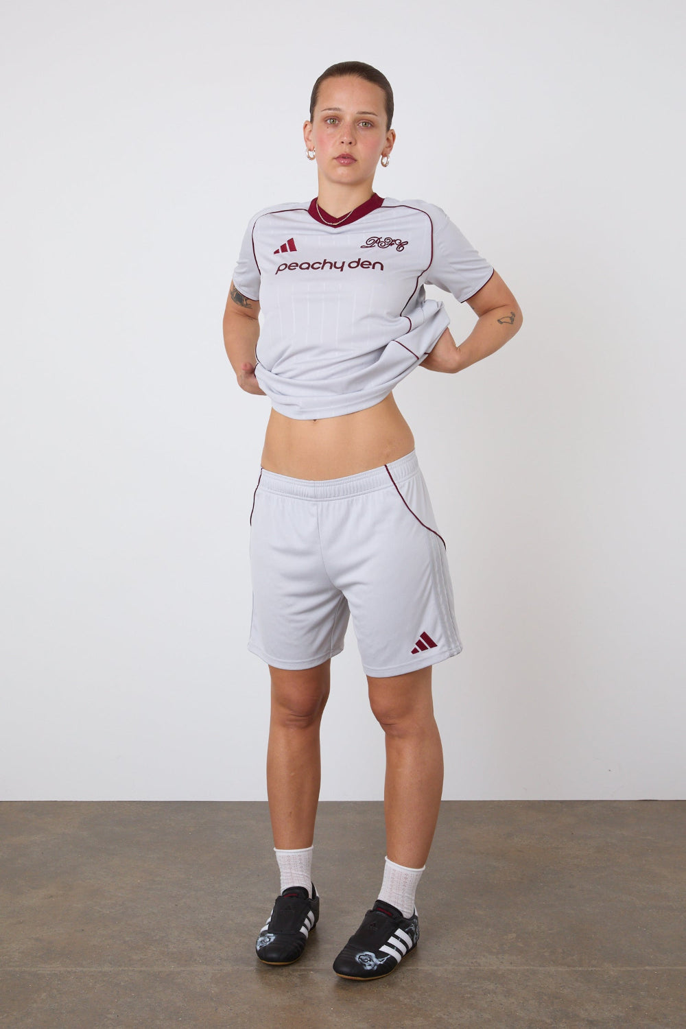 The Peachy FC x Adidas Home Shorts, Silver