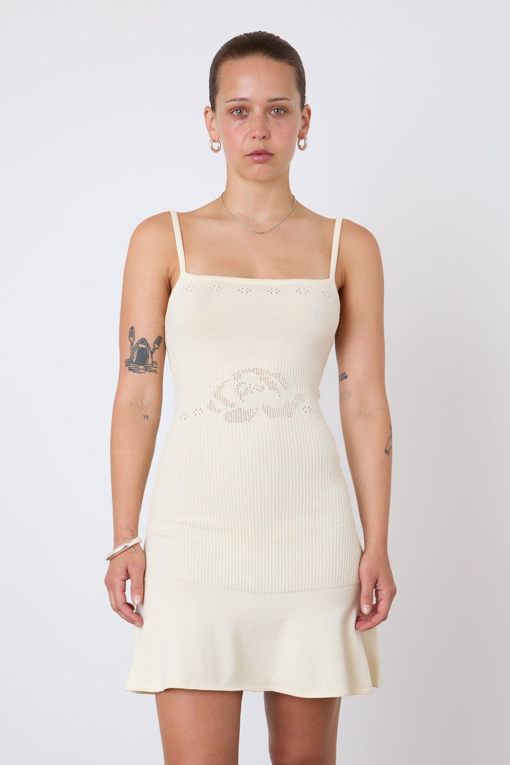 The Marie Knit Mini Dress, Cream