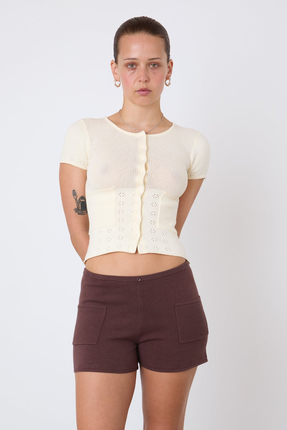 The Marie Knit Polo Top, Cream
