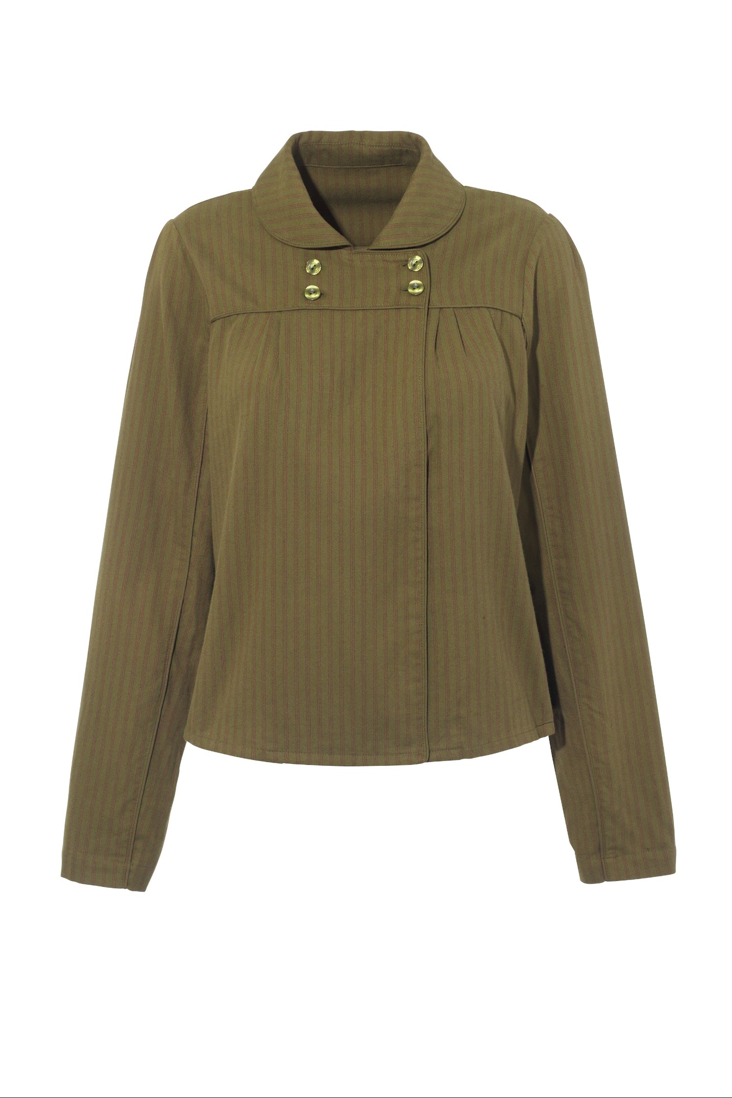 The Coppola Lounge Shirt, Olive and Fig Stripe