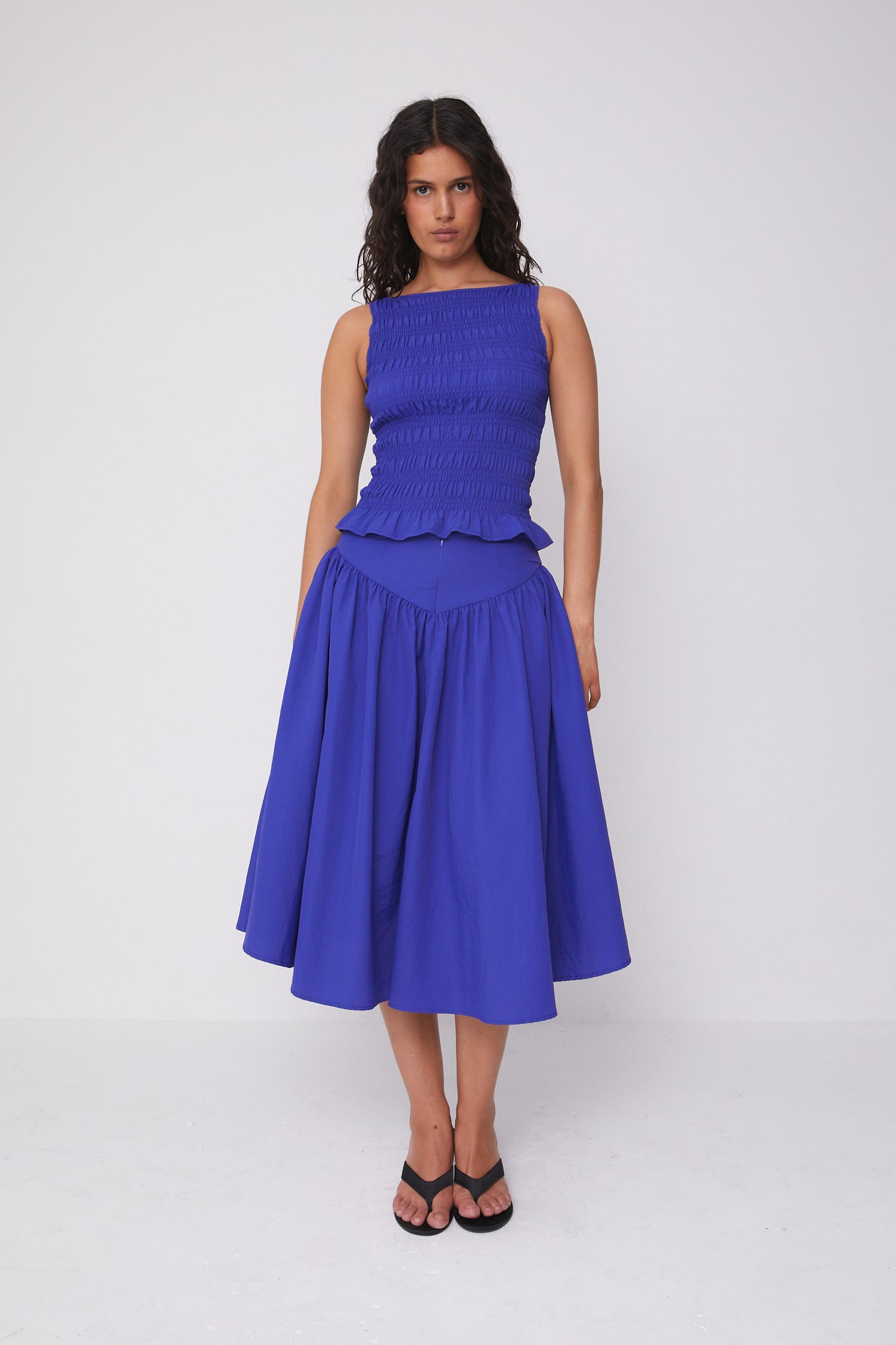 Deba Midi Skirt, Indigo