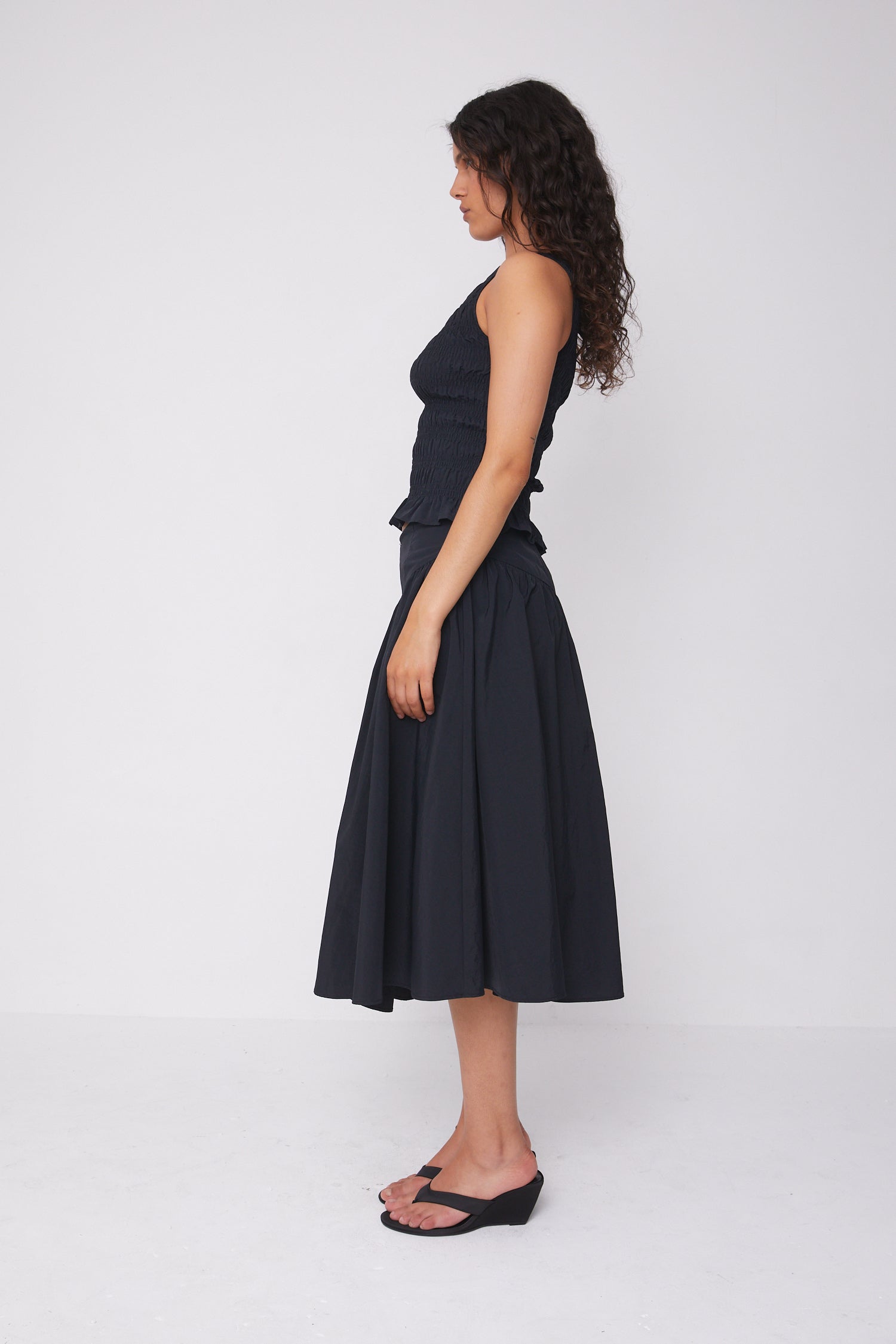 Deba Midi Skirt, Onyx