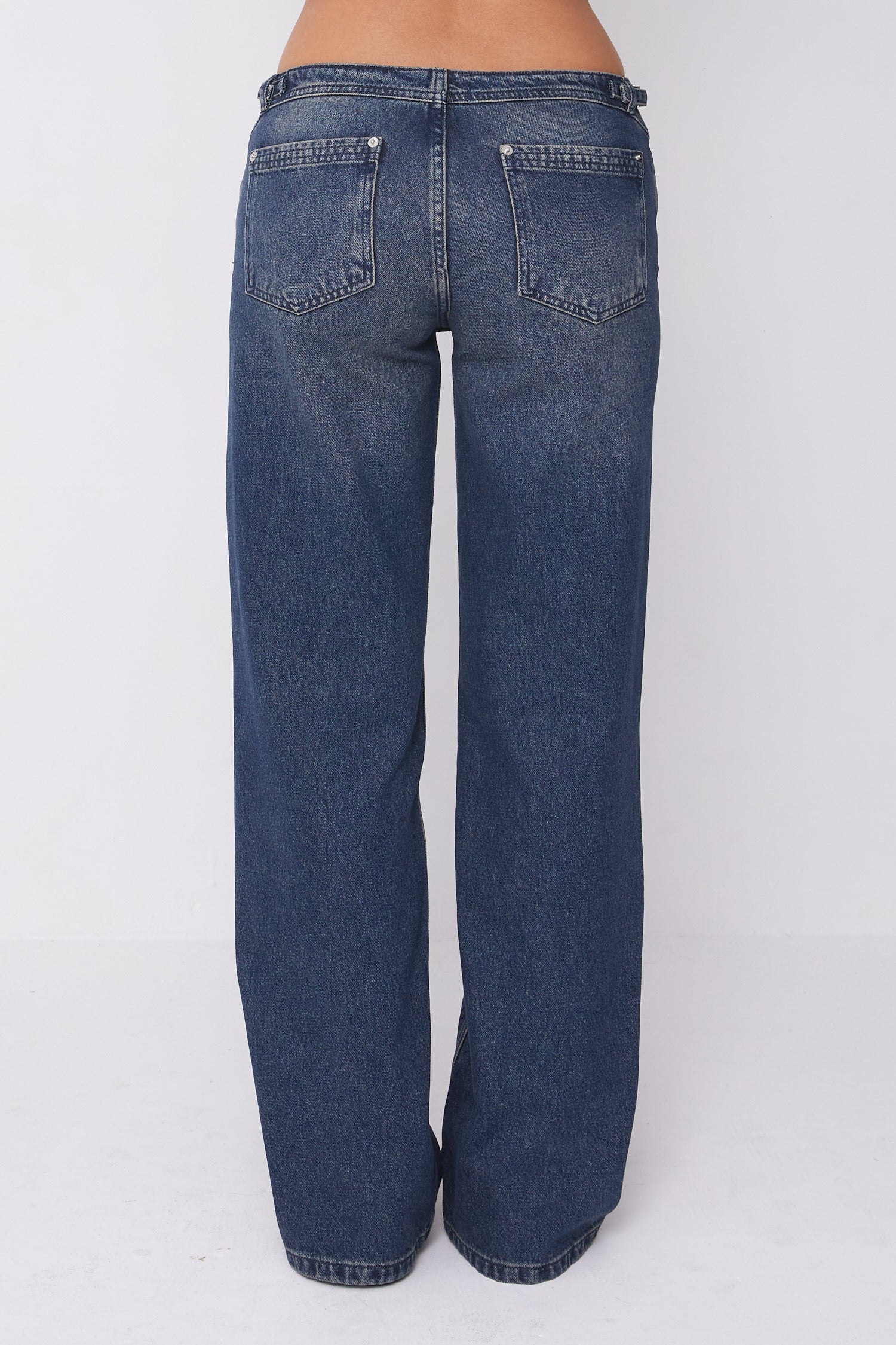Stevie Low Rise Jeans, Dark Fade