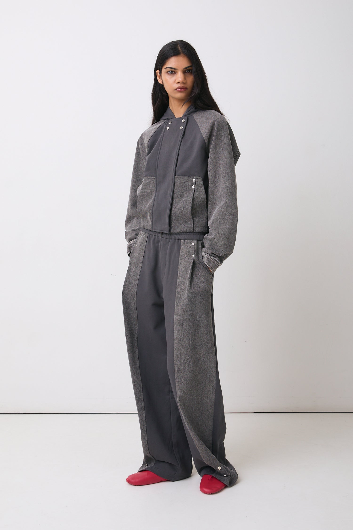 The Mercy Track Trousers, Grey Marl
