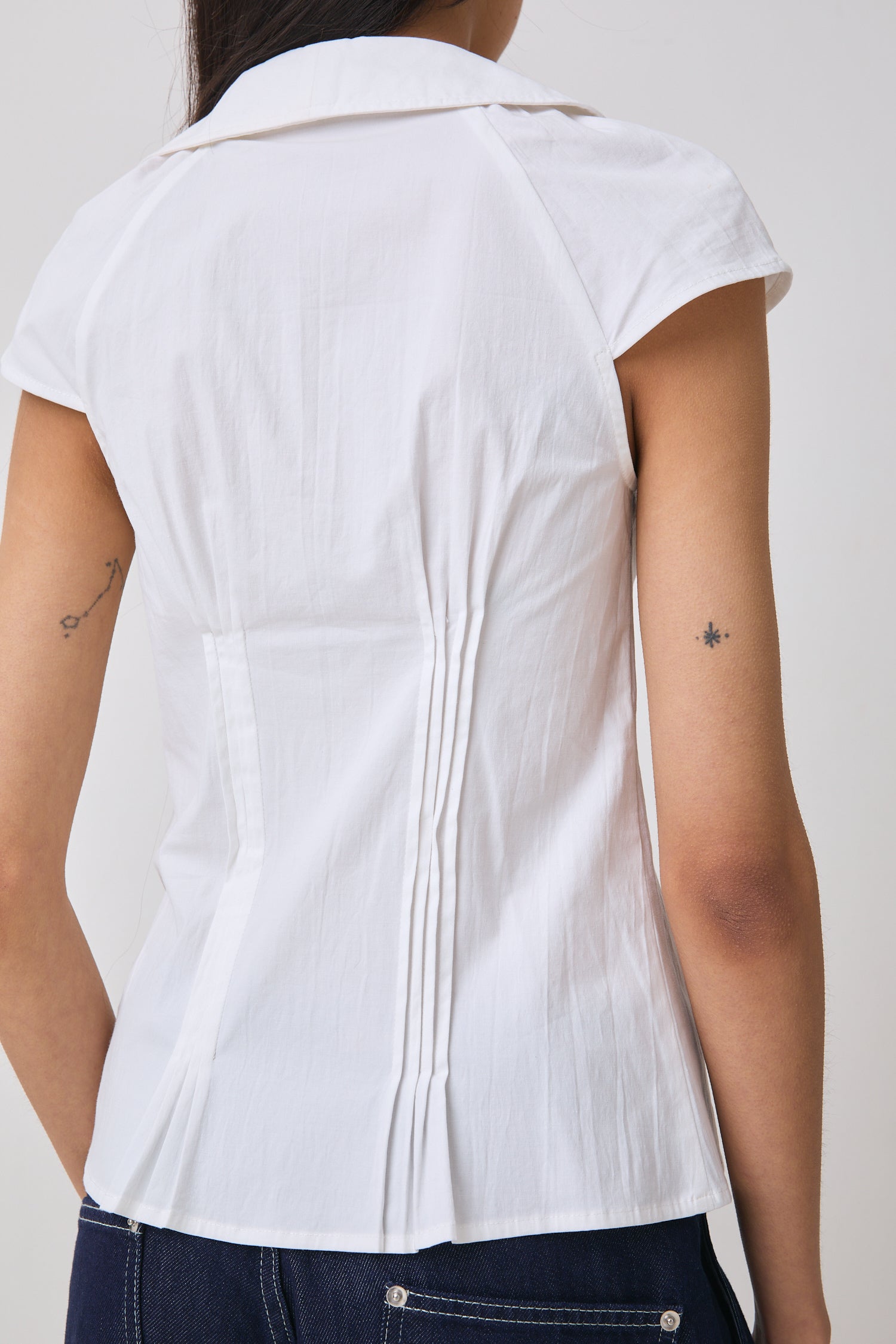 The Missy Asymmetric Blouse, Porcelain