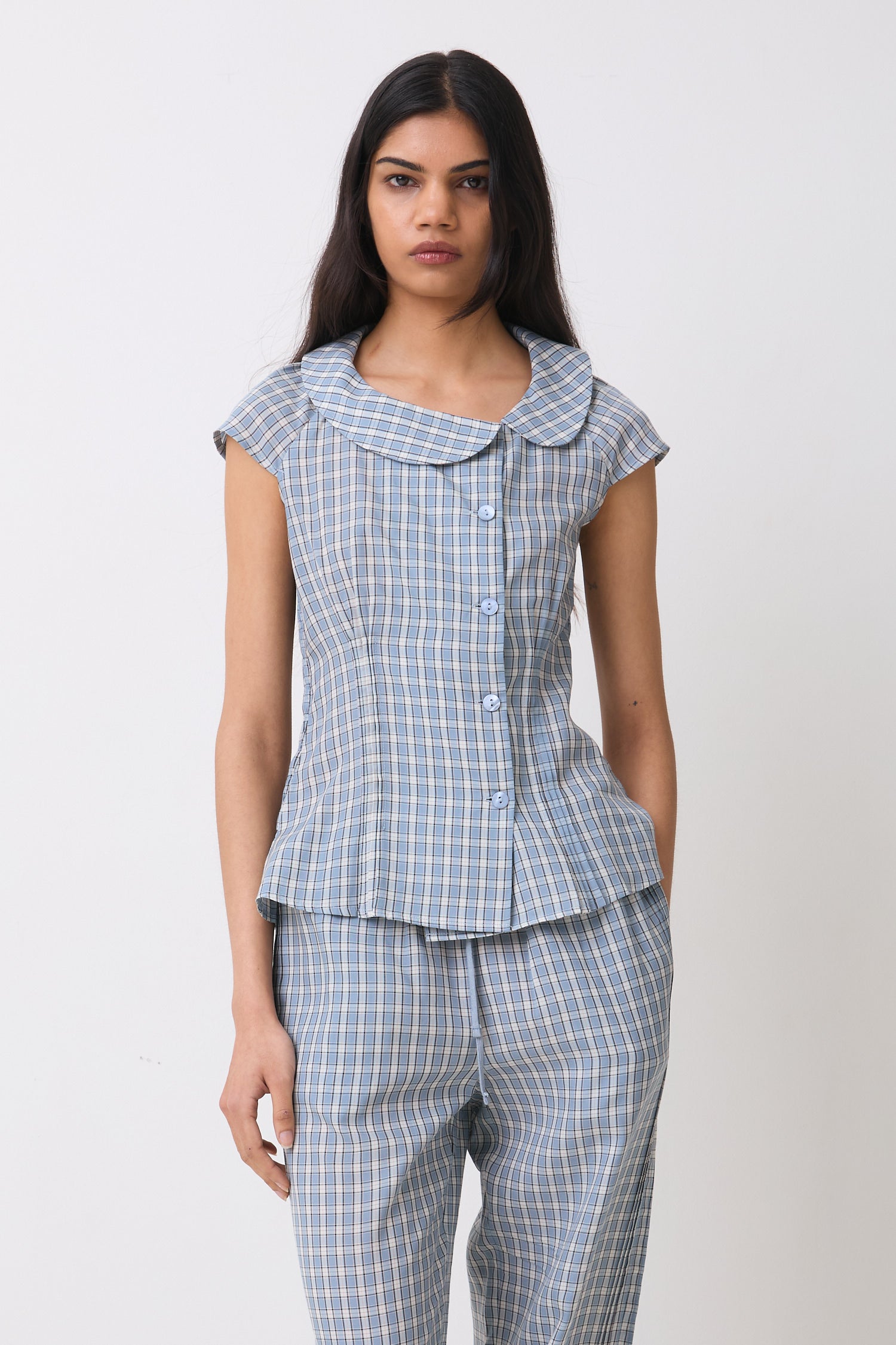 The Missy Asymmetric Blouse, Check | END Exclusive