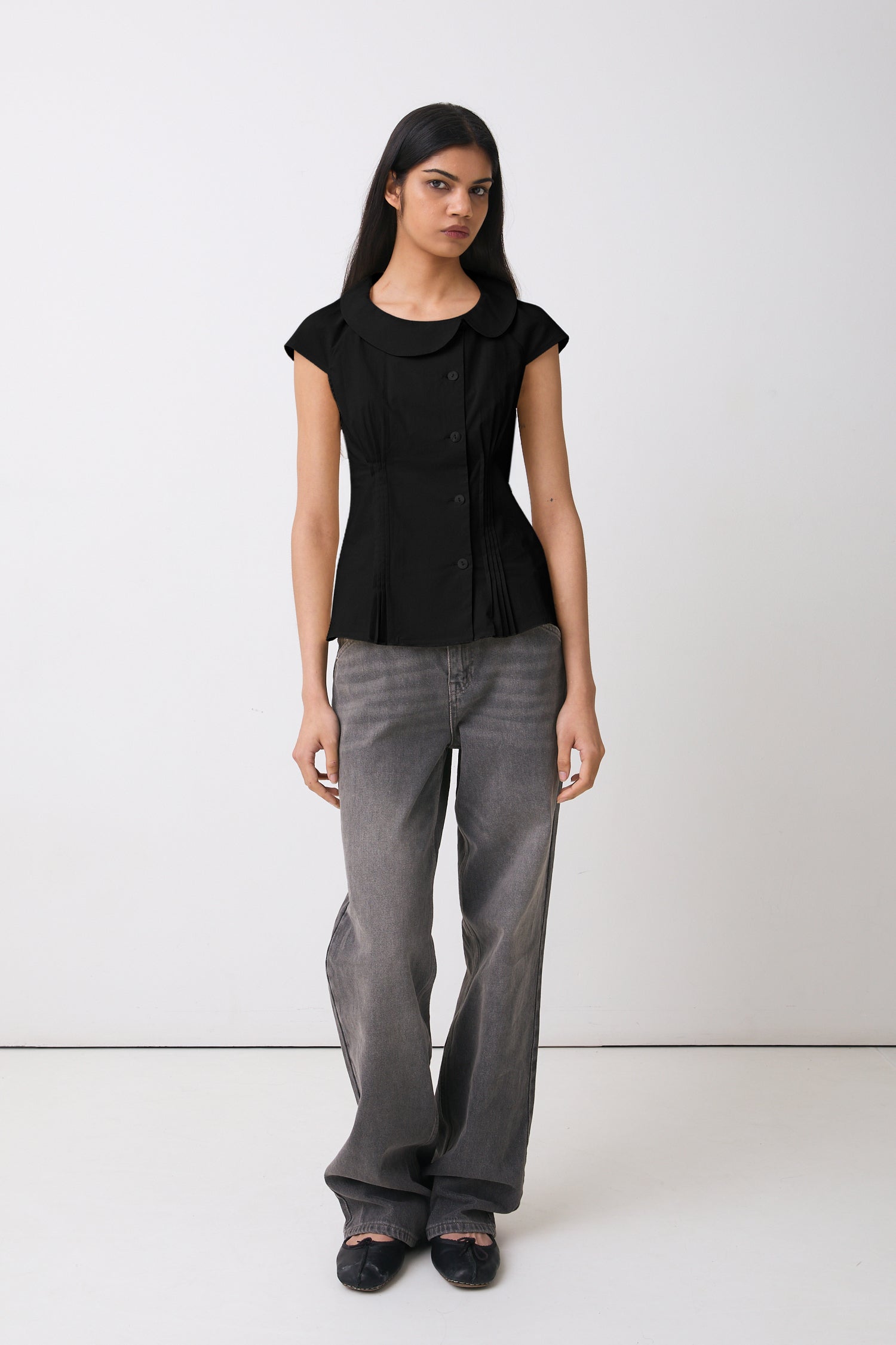 The Missy Asymmetric Blouse, Onyx