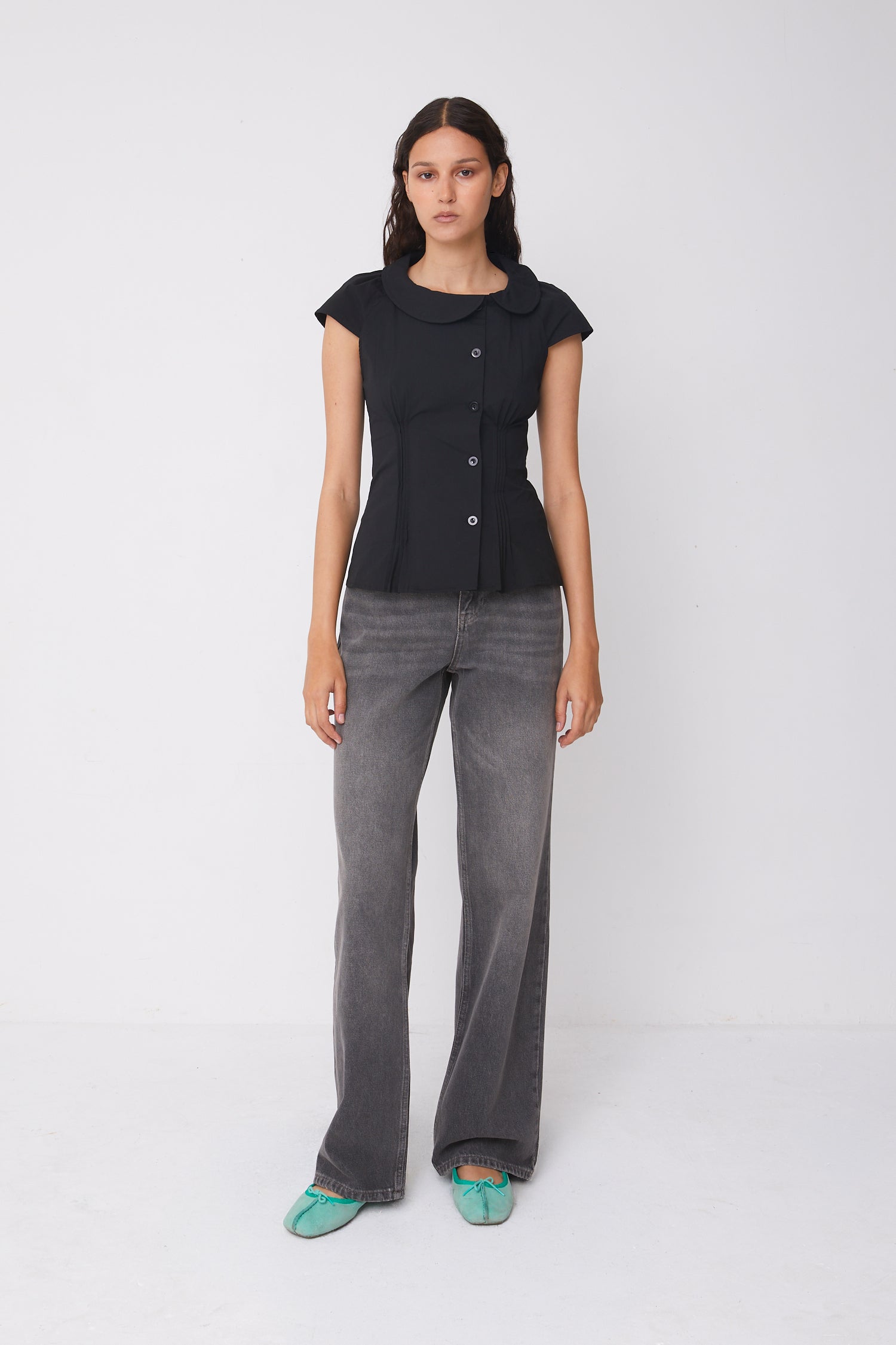 Missy Asymmetric Blouse, Onyx