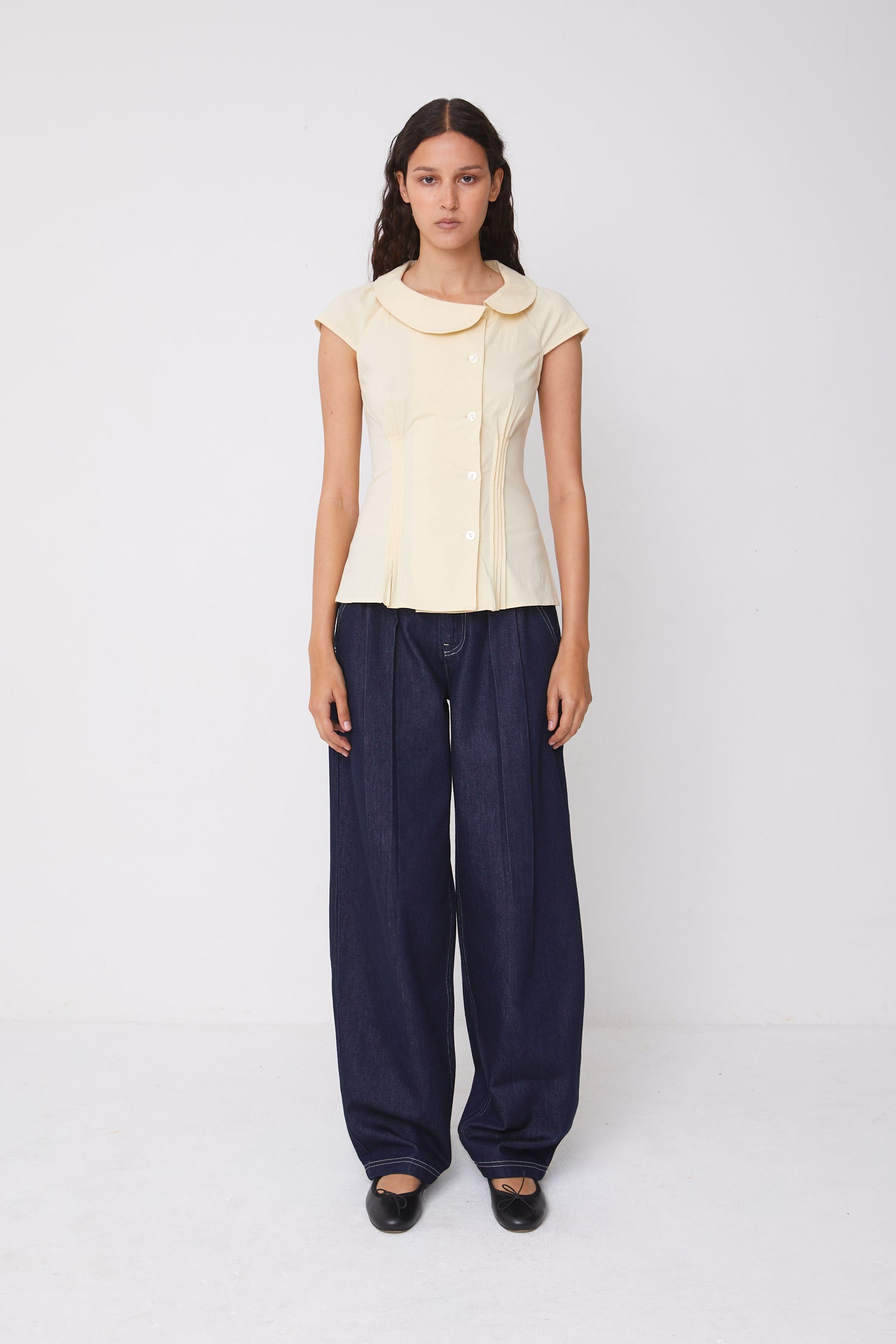 Missy Asymmetric Blouse, Parchment
