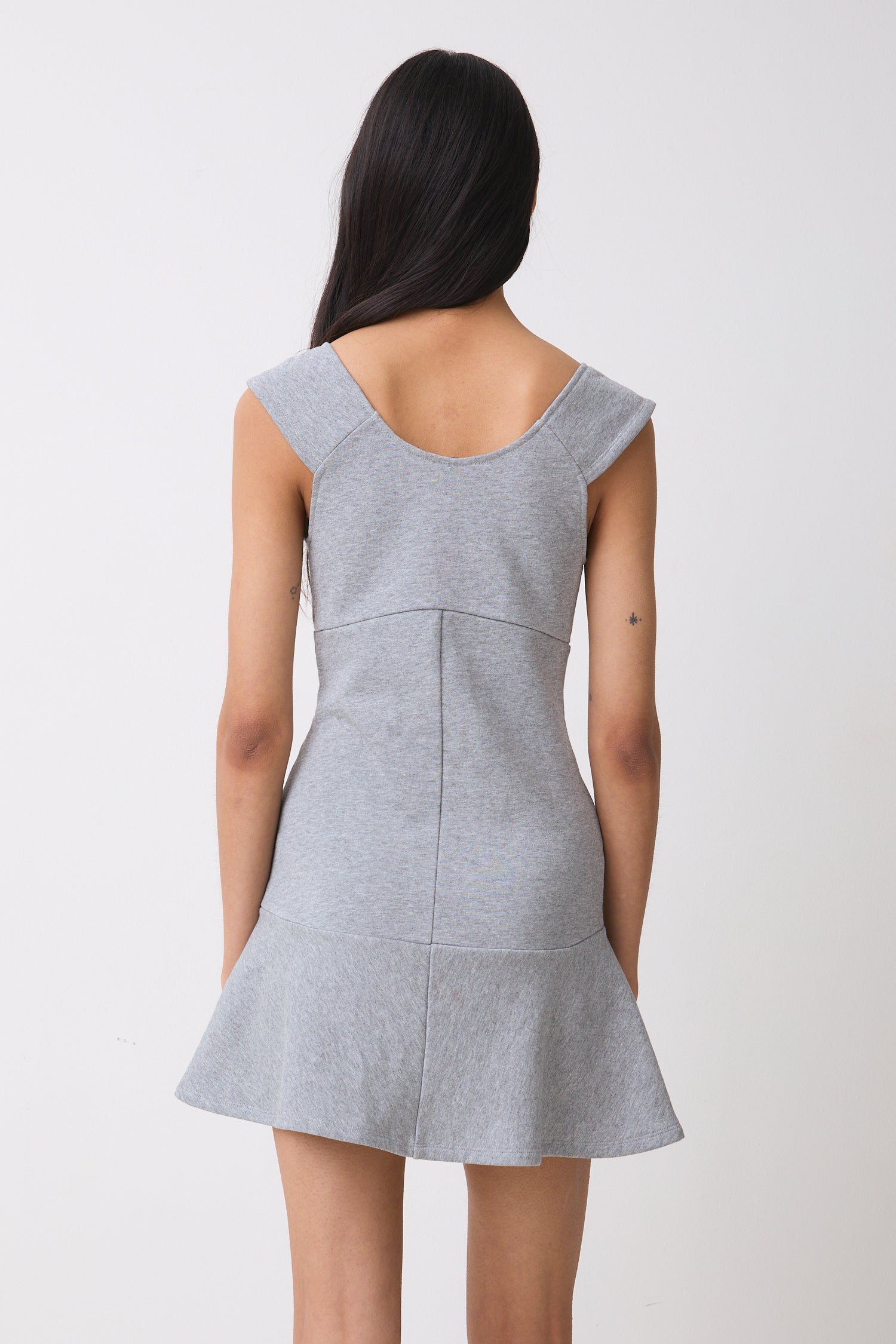 Joni Button Dress, Grey Marl