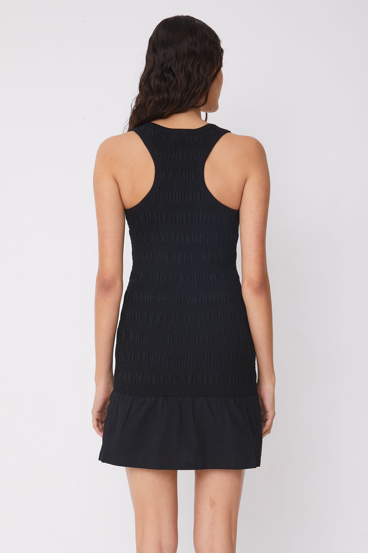 Deba Shirred Dress, Onyx Peachy Den Deba Shirred Dress, Onyx Peachy Den