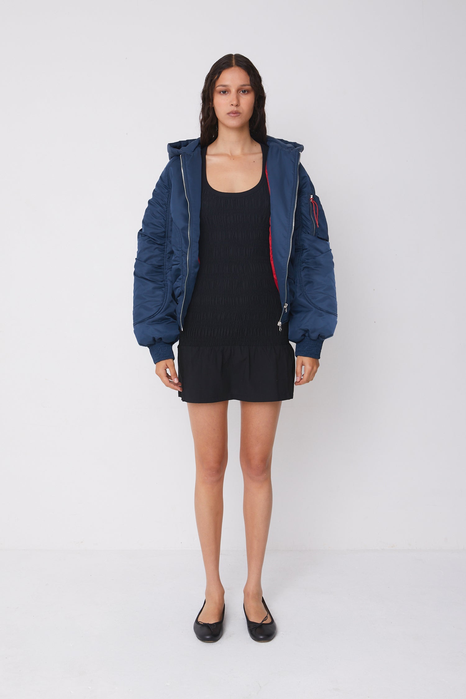 Penny Spring Bomber Jacket, Navy