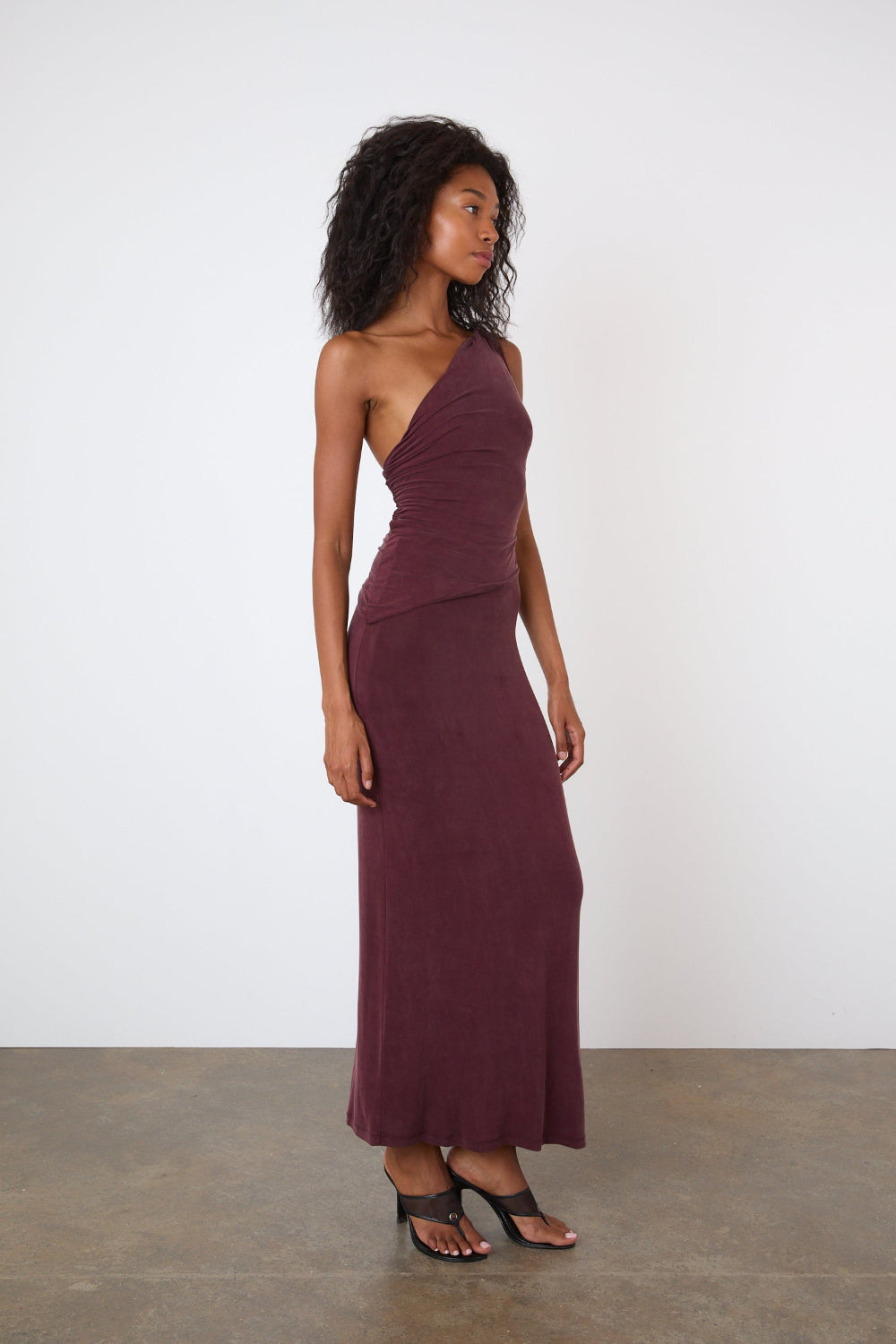 The Amelia One Shoulder Maxi Dress, Hot Choc
