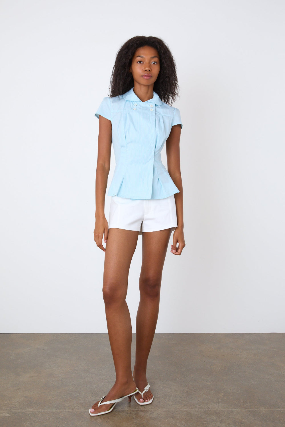 The Missy Pinstripe Blouse, Breeze