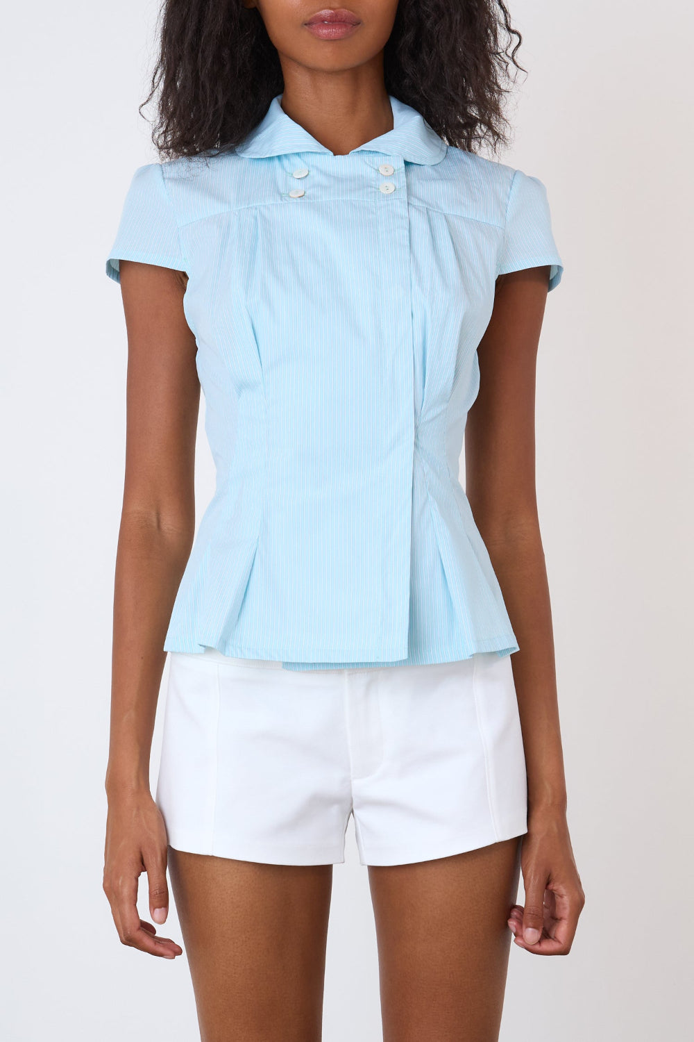 The Missy Pinstripe Blouse, Breeze