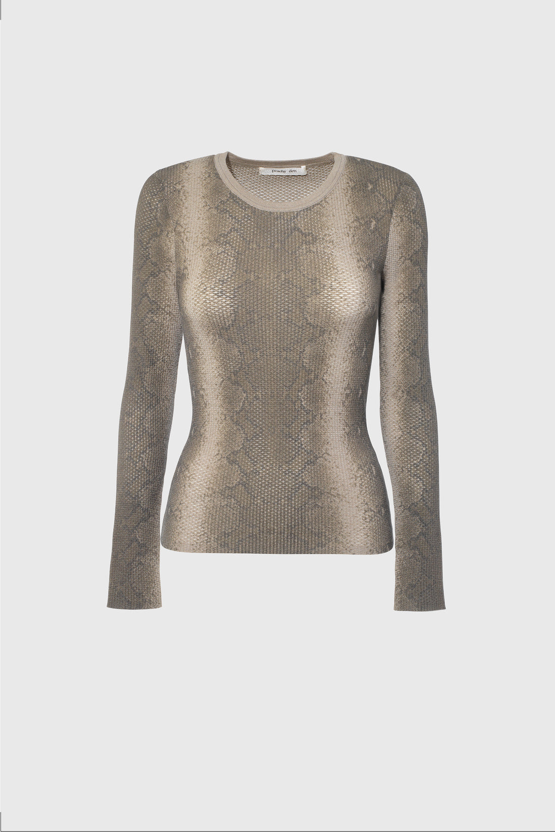 Lulu Thermal Knit Top, Olive Python
