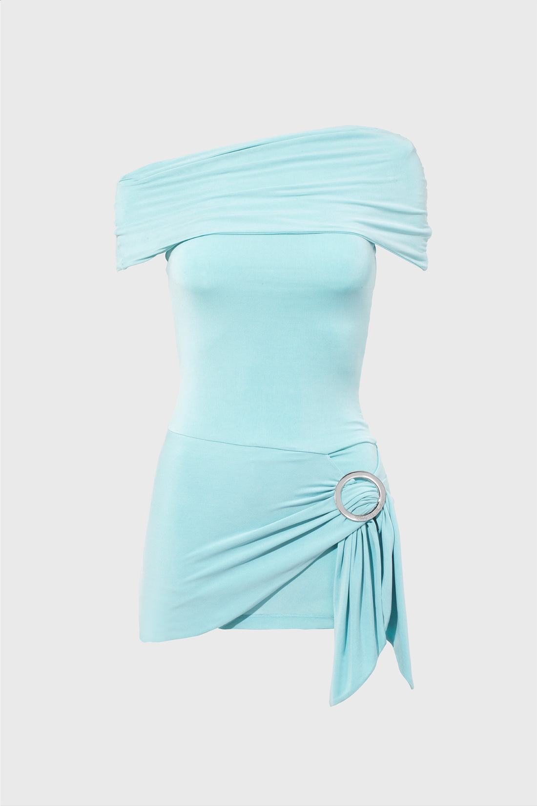 Amelia Bandeau Mini Dress, Pale Aqua