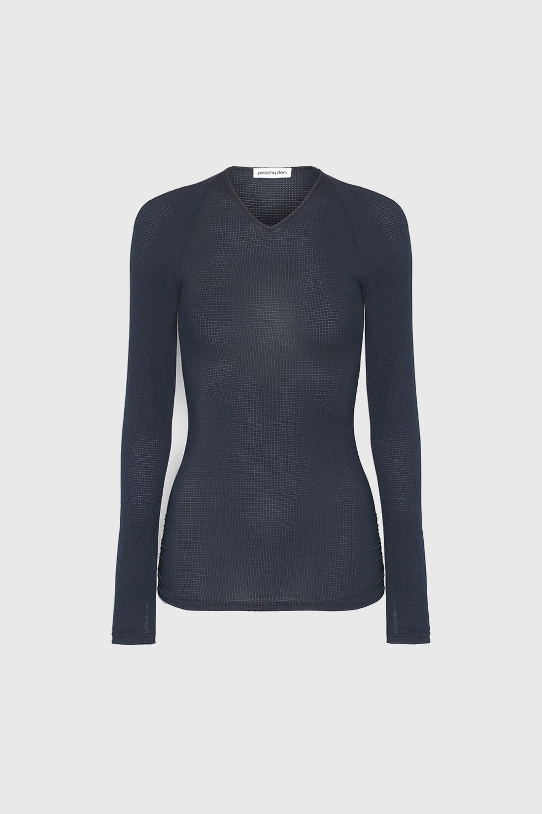 Neo Long Sleeve Top, Black Grid