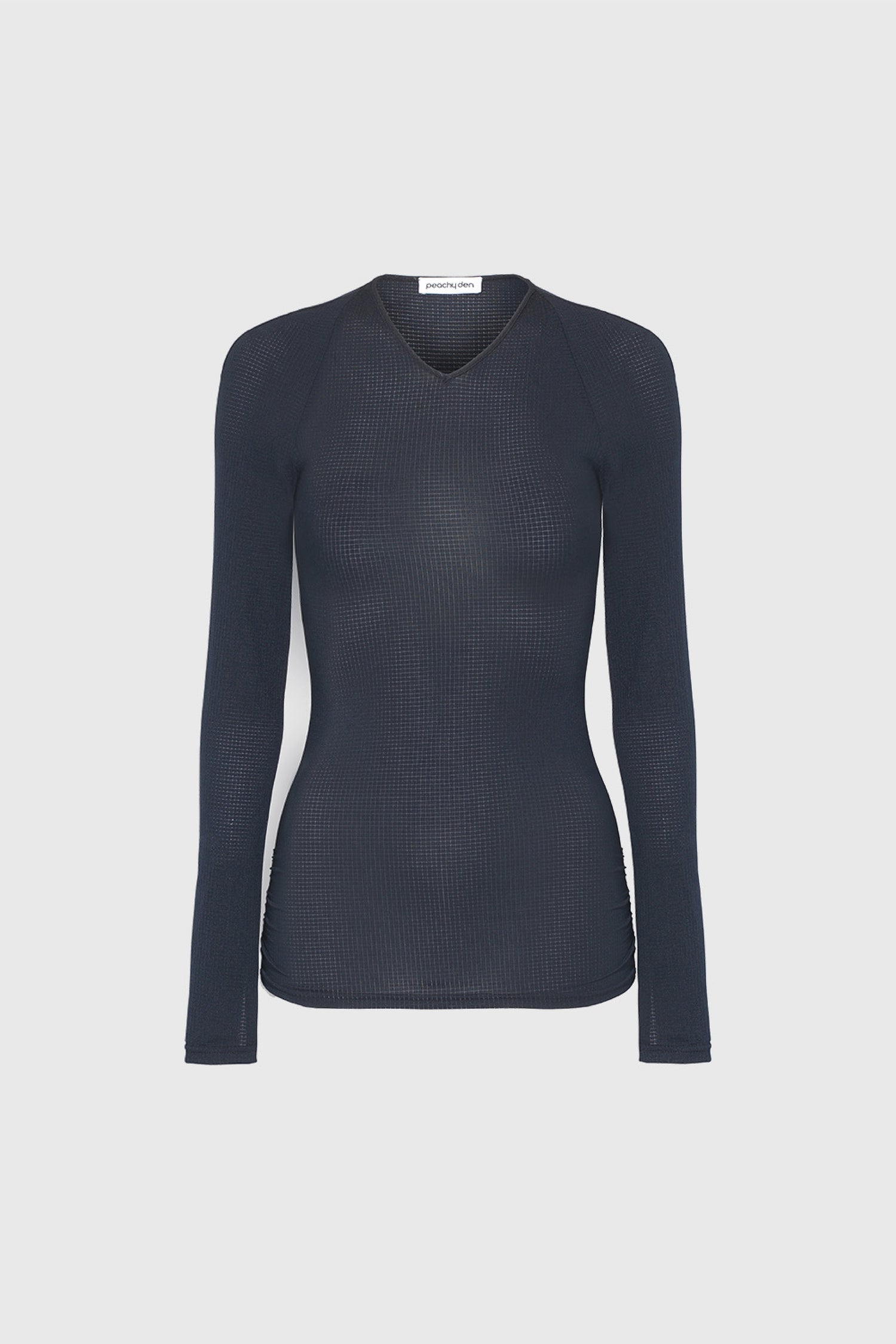 Neo Long Sleeve Top, Black Grid