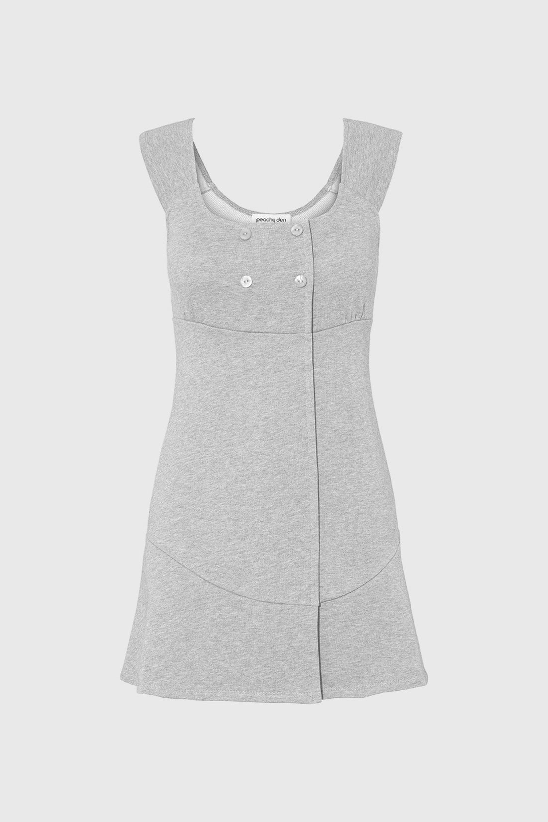 Joni Button Dress, Grey Marl