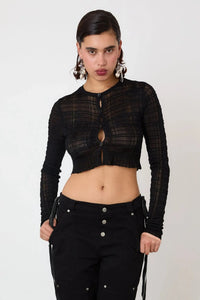 The Agnes Cropped Cardigan, Earth