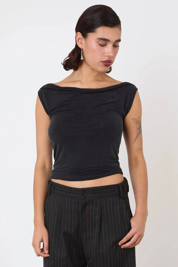 The Kylie Top, Graphite - Peachy Den